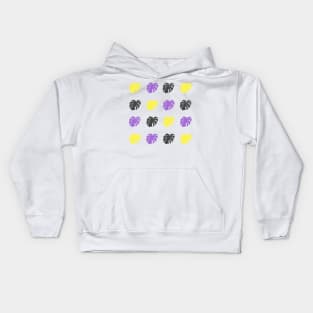 Monstera Deliciosa Leaves - Nonbinary Pride Kids Hoodie